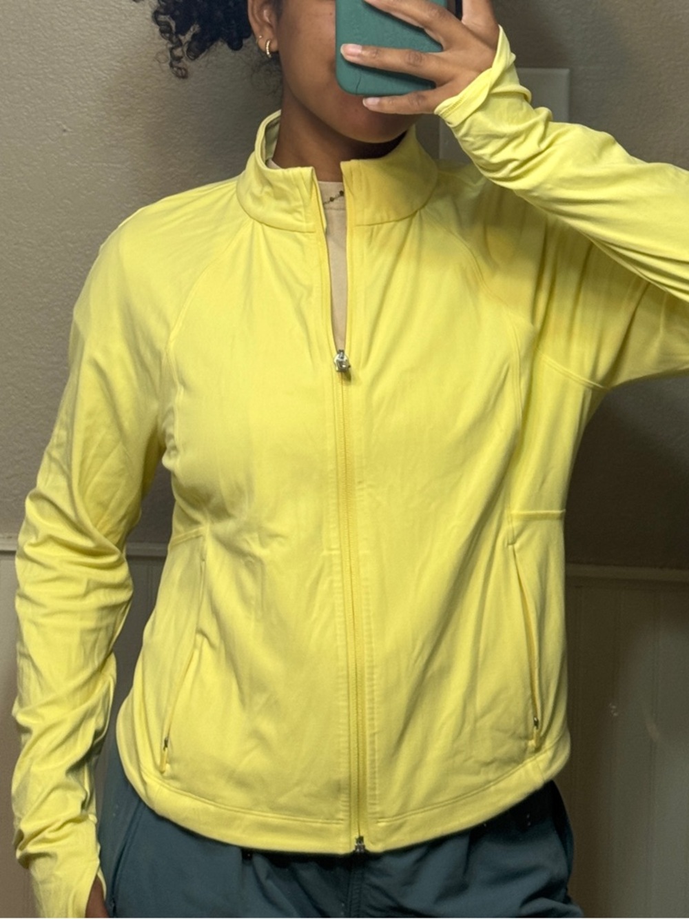 Athleta Bright Yellow Full-Zip Active Jacket